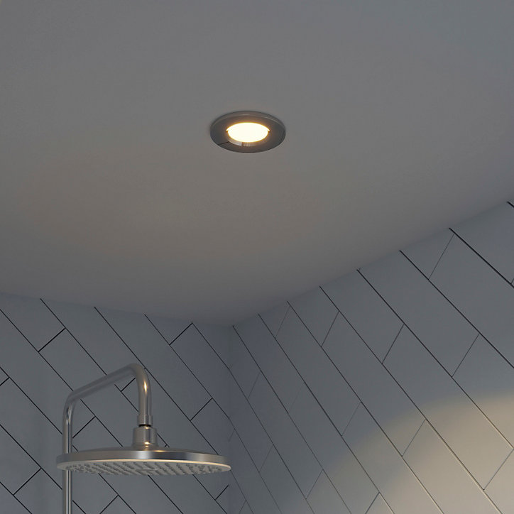 Spot encastrable Etana LED intégrée blanc chaud IP65 410lm 4.7W Ø8.5cmxH.3.1cm métal chrome GoodHome