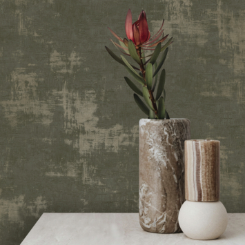 Vliesbehang Alexis warm groen 128719