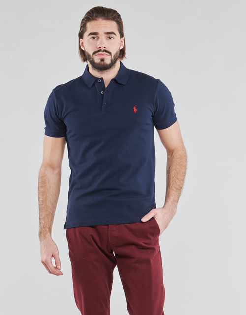 Polo Ralph Lauren - POLO CINTRE SLIM FIT EN COTON STRETCH MESH LOGO PONY PLAYER Marino