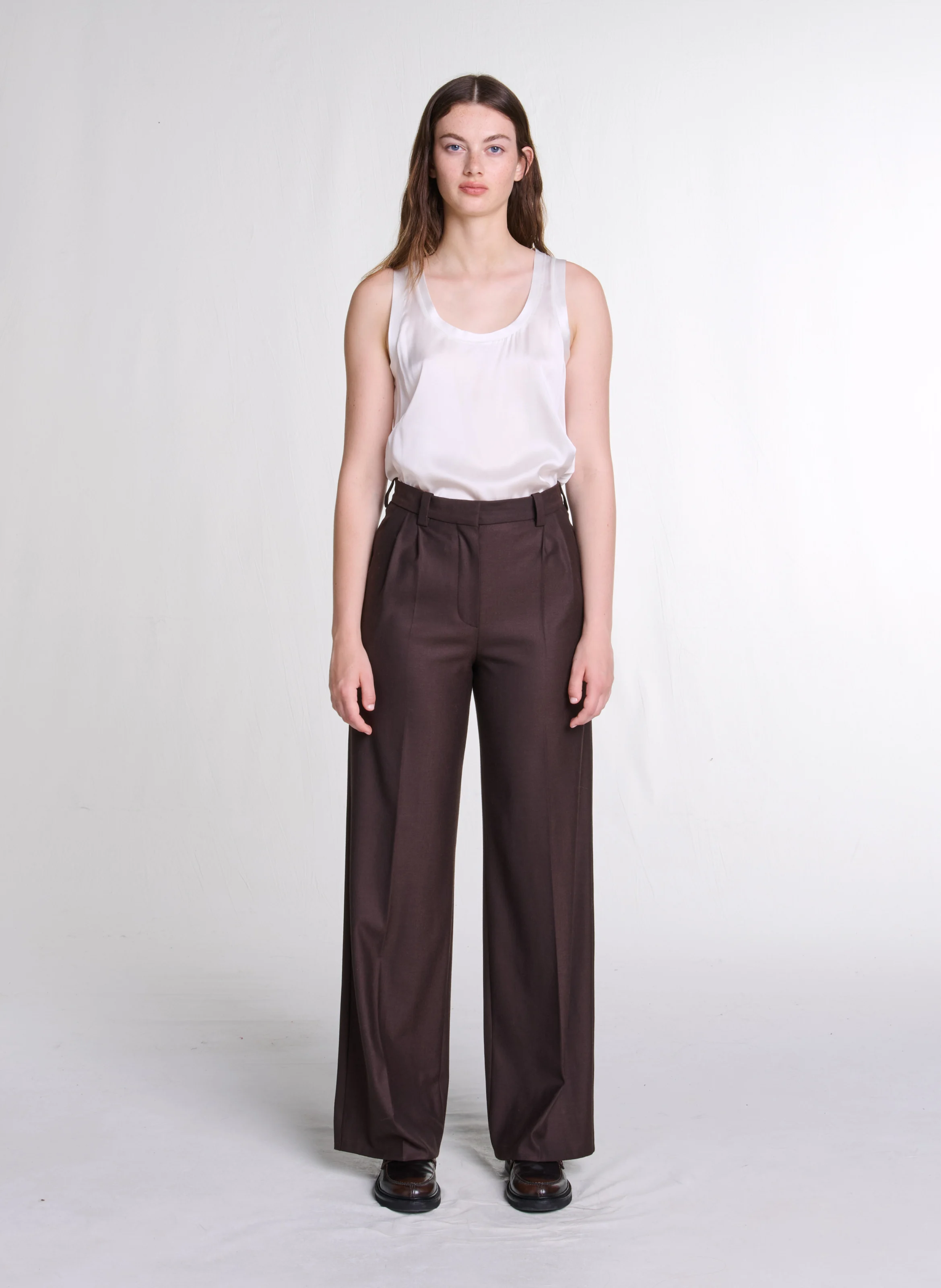 Pantalon à pinces | Marron