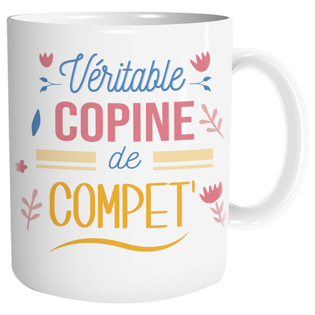 Mug véritable copine de compet 12x9.5x8cm