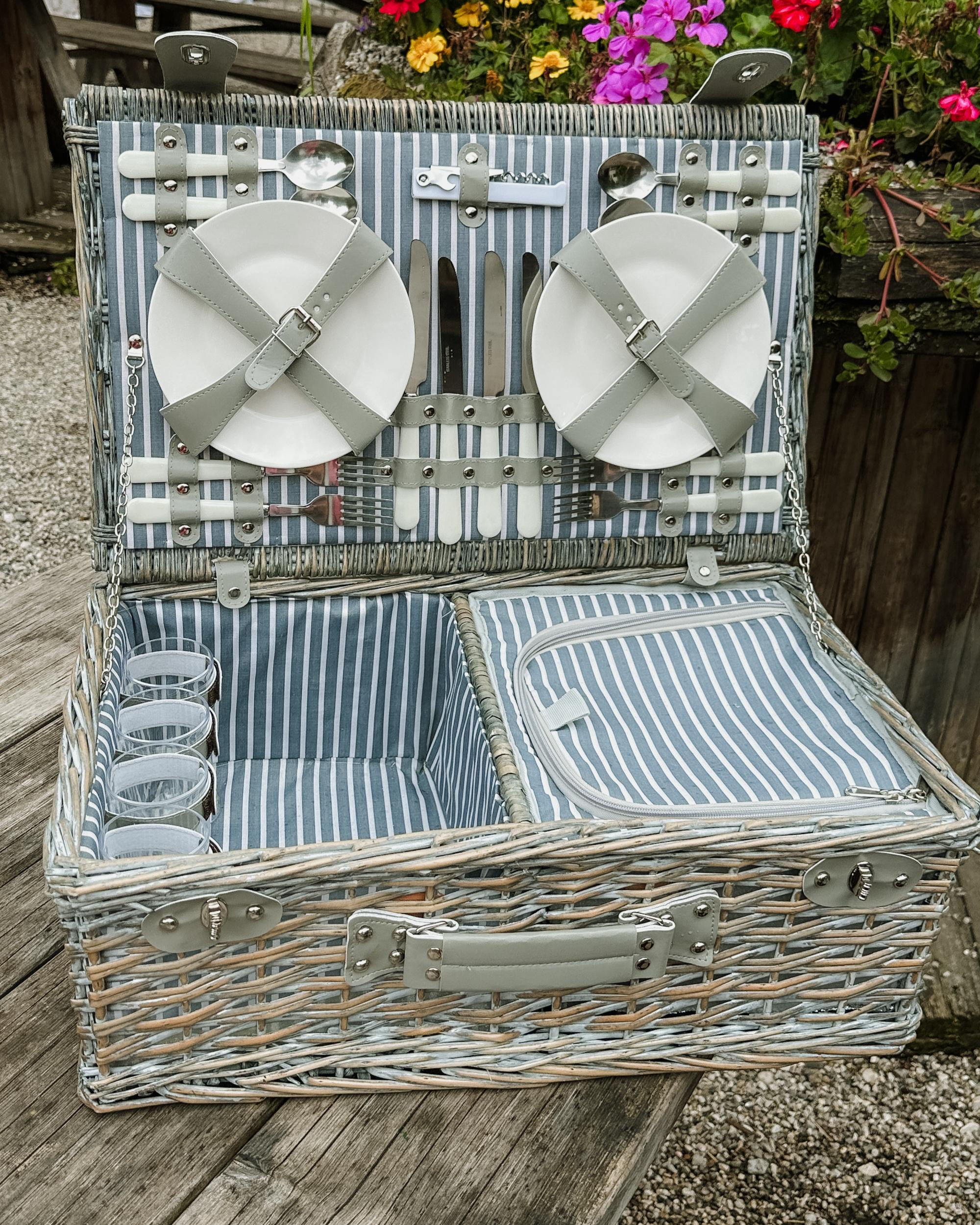 Picknickmand FIGUE Wicker Grijs