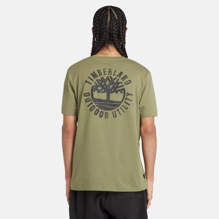 T-shirt à motif pour homme en vert