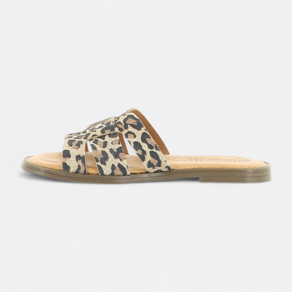 Nu-pieds Fille en cuir cognac