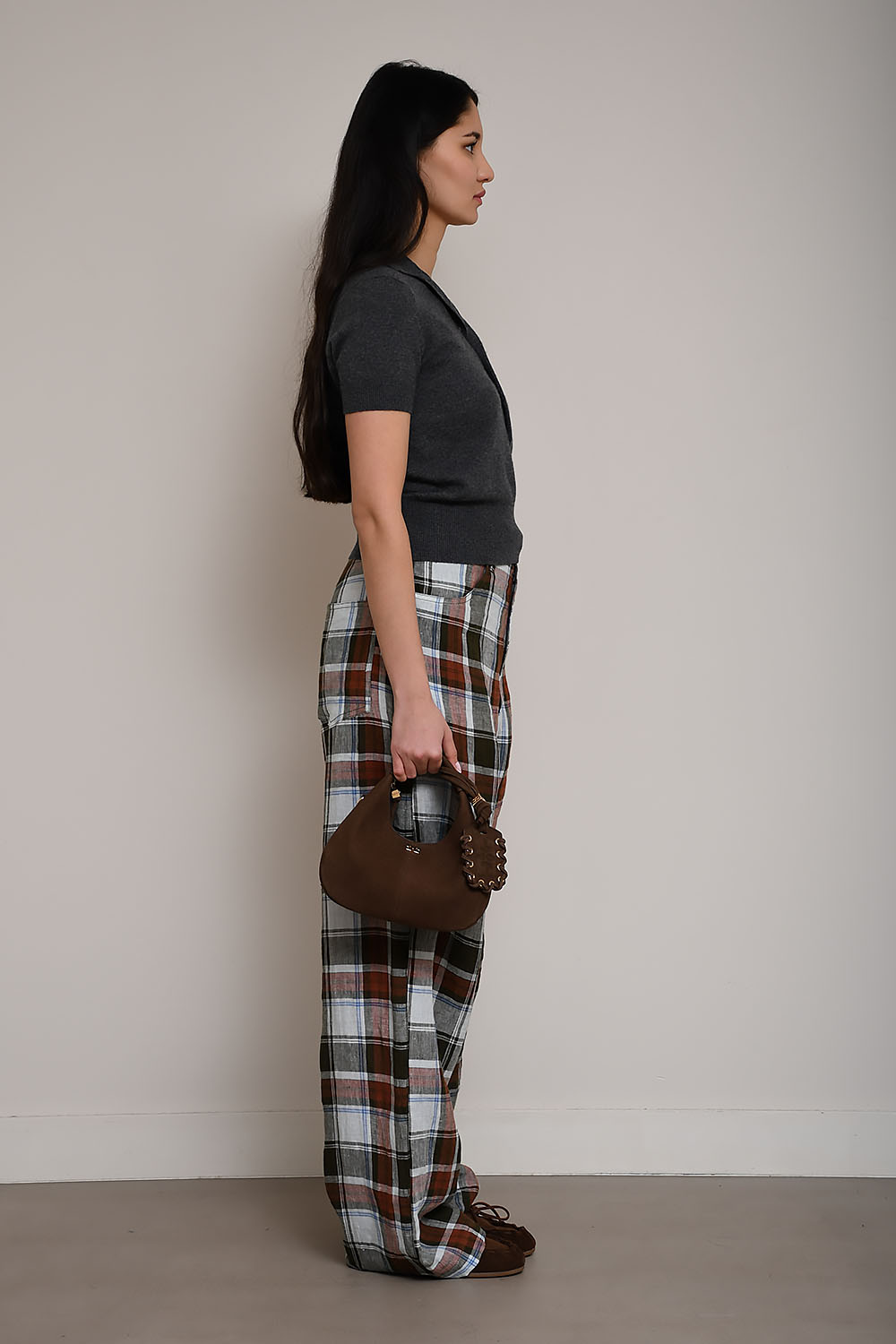 Courtney checked linen pants