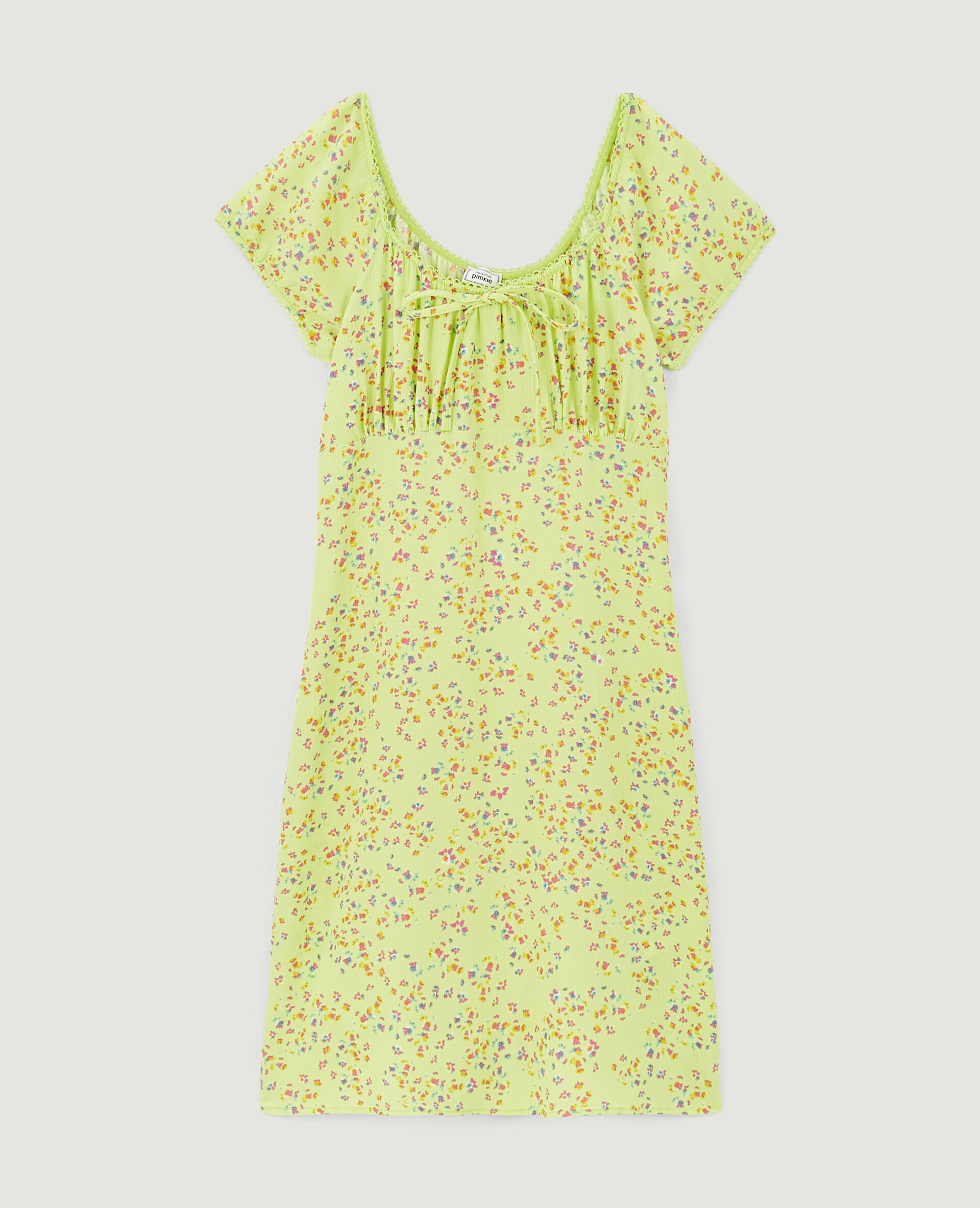 Robe courte avec fronces - Vert