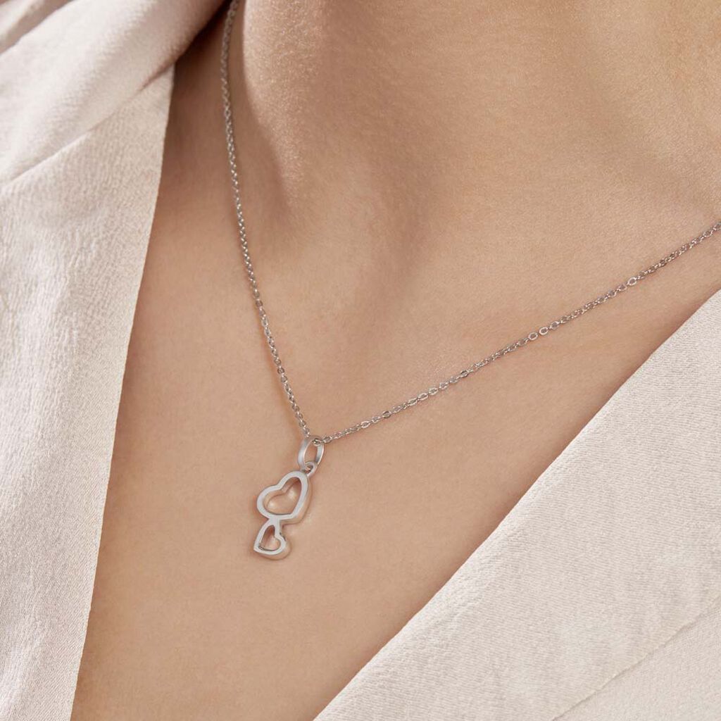 Collier Estina Argent Blanc