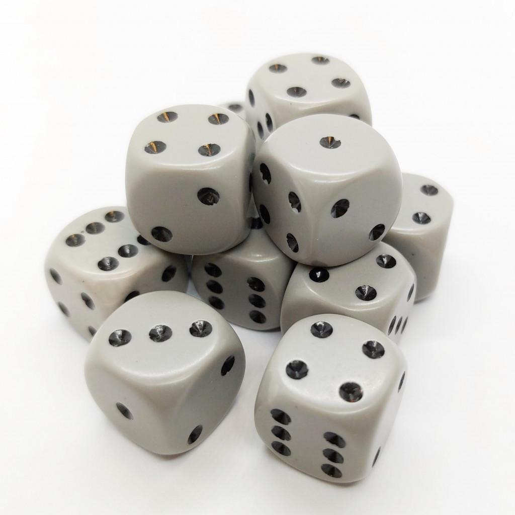 Set de 12 Dés 6 Faces Chessex : Opaques