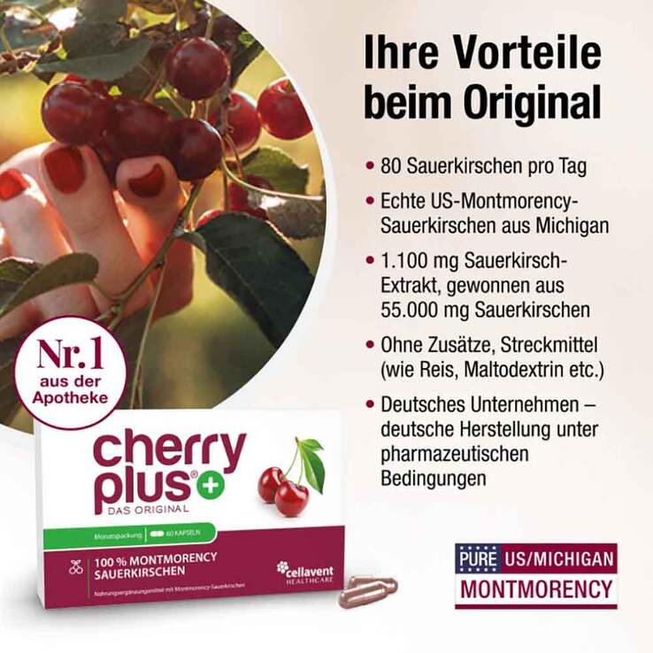 Cherryplus Montmorency Sauerkirschkapseln, 60 St