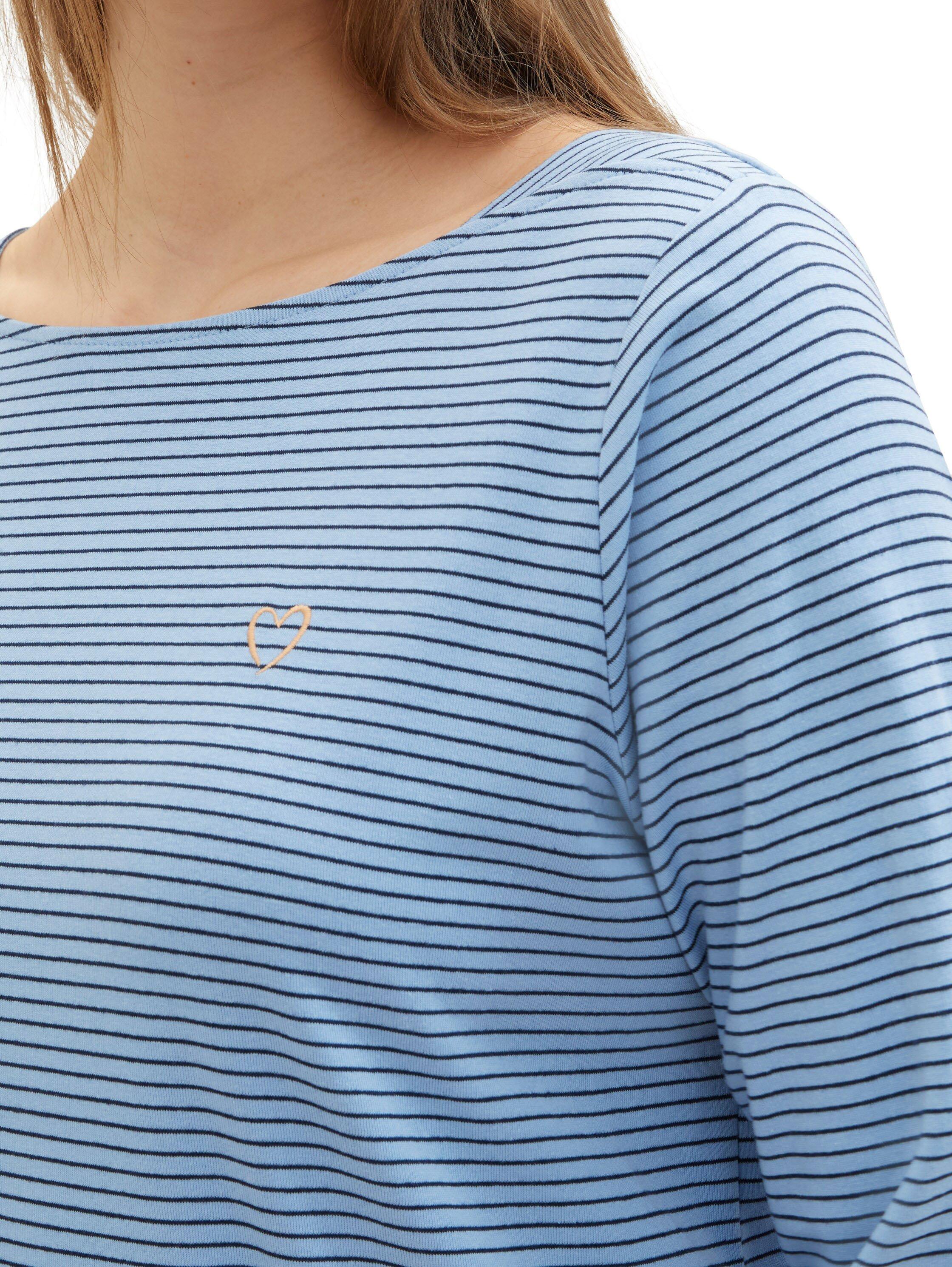 Ringelshirt mit U-Boot-Ausschnitt und 3/4-Arm