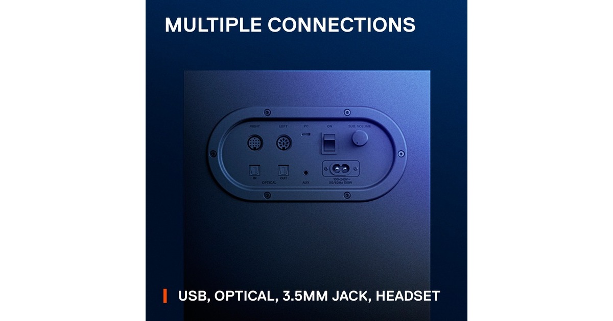SteelSeriesArena 7 luidspreker  (Zwart, Bluetooth, 3.5 mm jack connector, optische aansluiting)