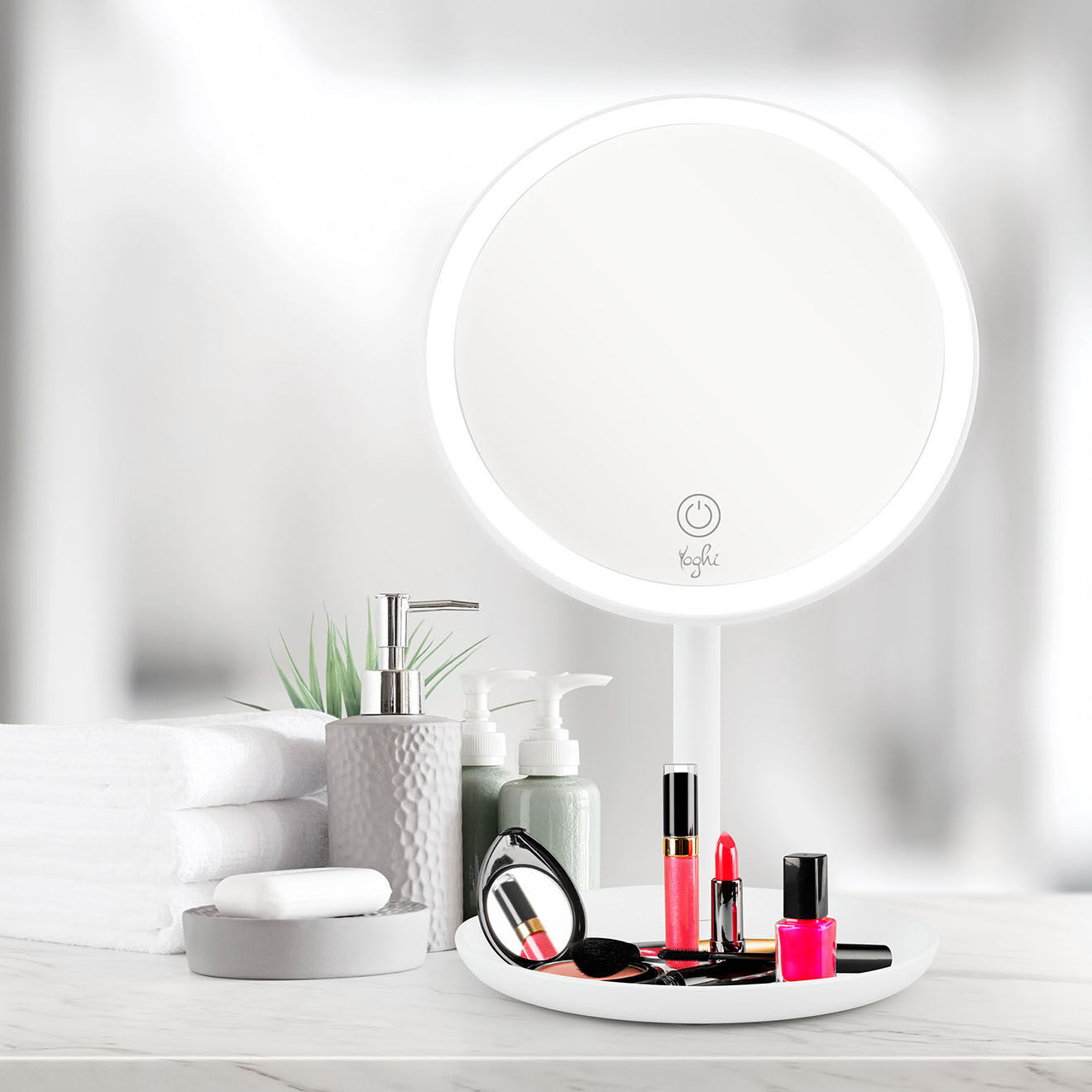 Yoghi Miroir avec LED blanc - D.20 cm
