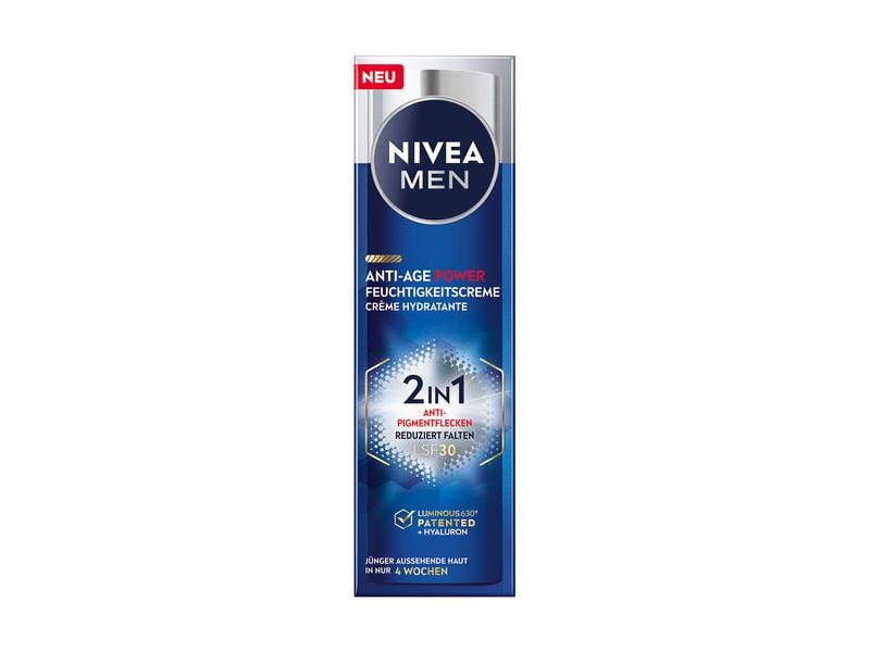 NIVEA MEN Men Crème Anti-Age Power Luminous 50 ml Anti-Age Gesichtspflege mit dem patentierten Anti-Pigment-Wirkstoff