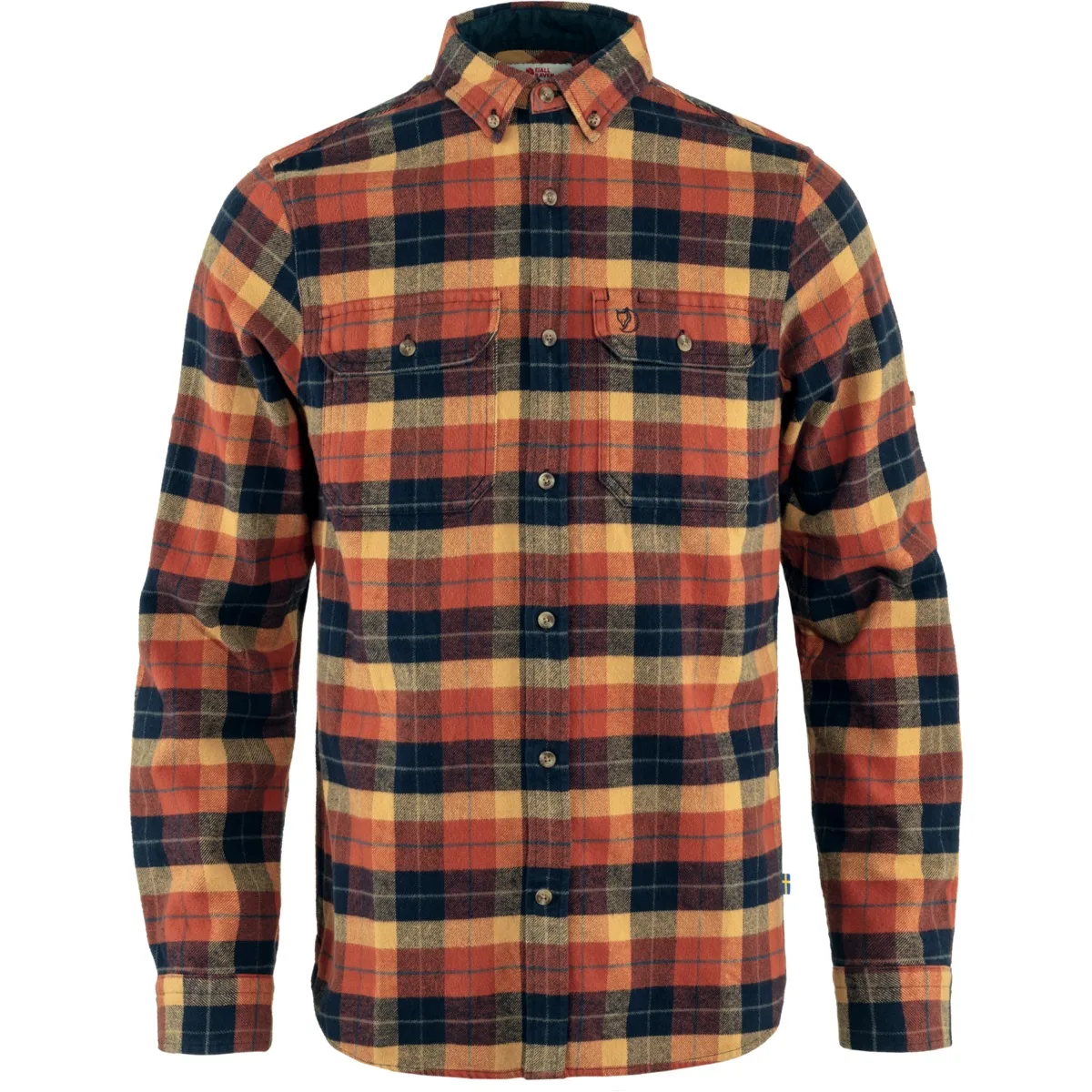 Fjällräven Men's Singi Heavy Flannel Shirt Autumn Leaf-Dark Navy