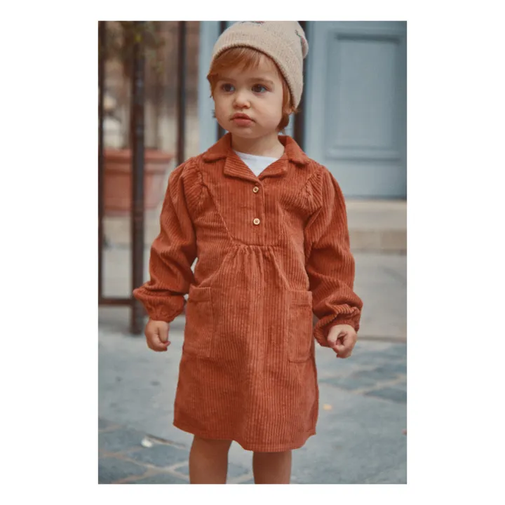 Emile et Ida Robe Velours Côtelé Poches | Caramel