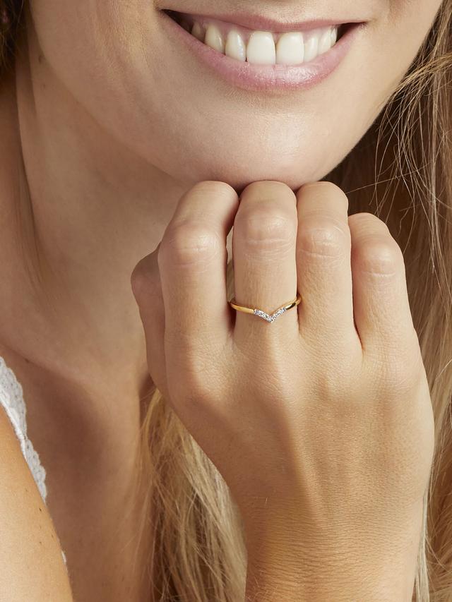 Design-Ring, 5 Brillanten, 0,08 ct., Silber 925