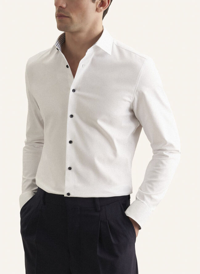Seidensticker Performance shirt Slim Long sleeve Kent-Collar Uni White