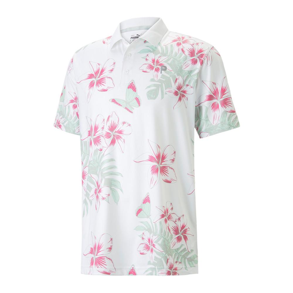 Puma Polo de Golf Blanc/Rose Homme Puma Festival
