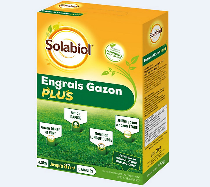 Engrais gazon Plus Solabiol 3,5kg