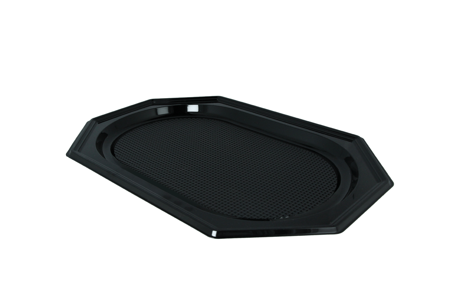Catering schalen achthoekig 45cm zwart PET