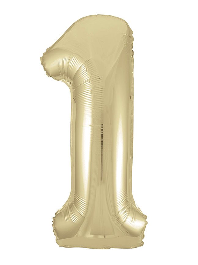1 Jaar Cijfer Ballon Goud Glans Leeg 86cm