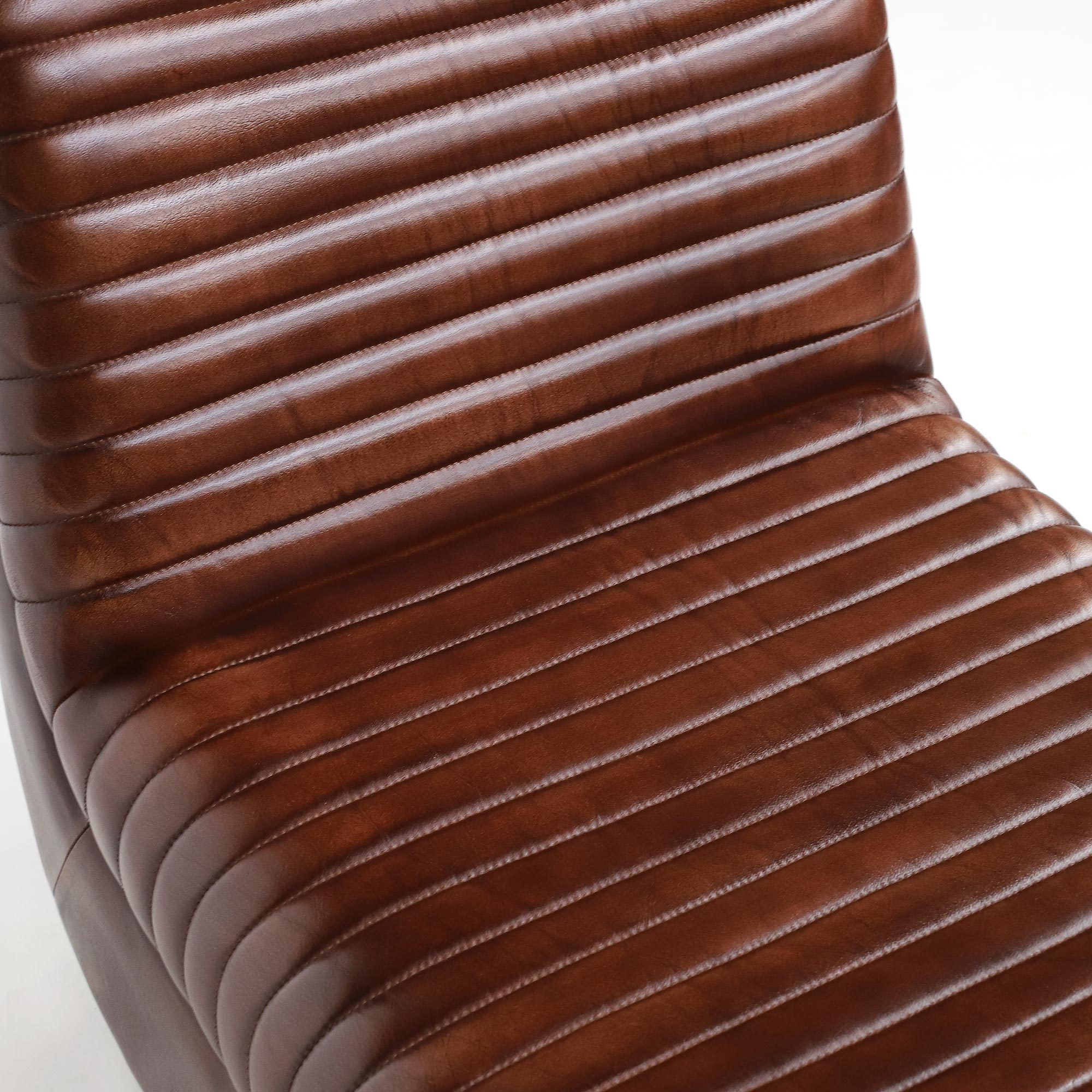 Ledersessel 'Ceeper', braun, B 50 cm, L 84 cm, H 71 cm von fischer's lagerhaus