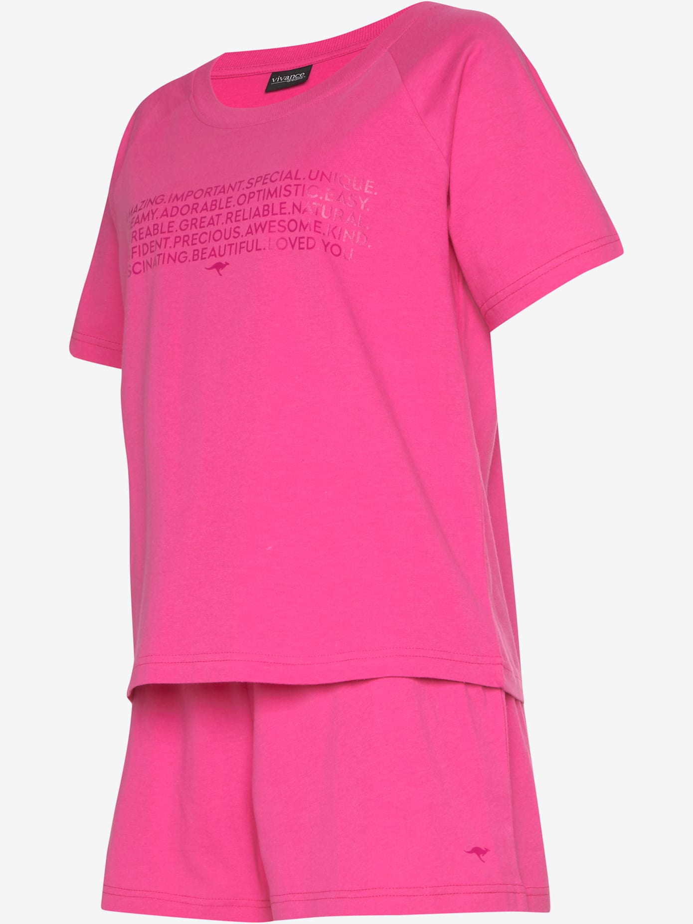 Pyjama court avec imprimé texte devant
