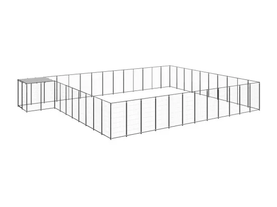 Chenil extérieur cage enclos noire 770 x 550 x 110 cm 02_0000529