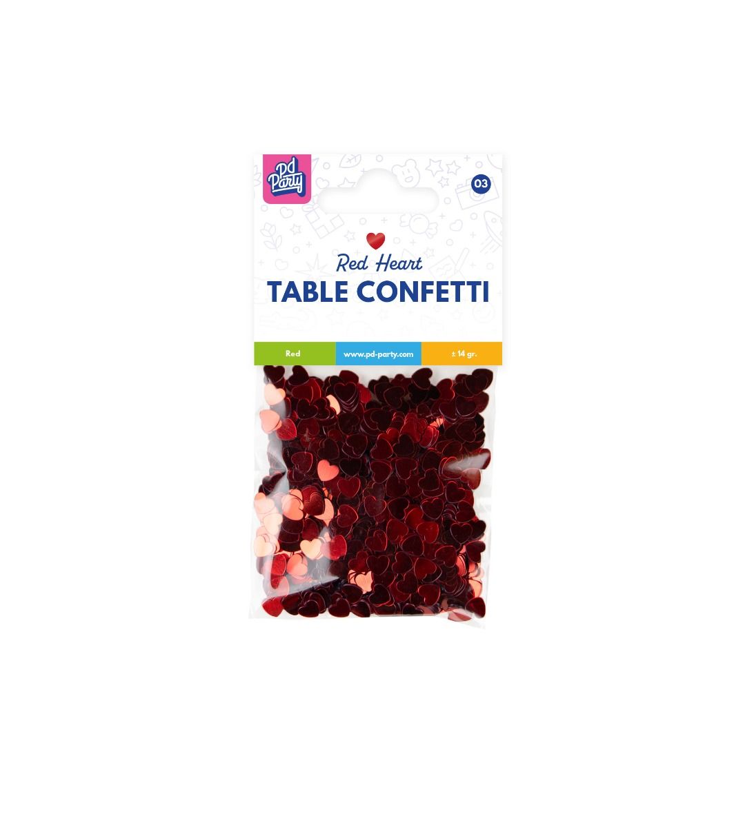 Hartjes Tafelconfetti Rood 14gr