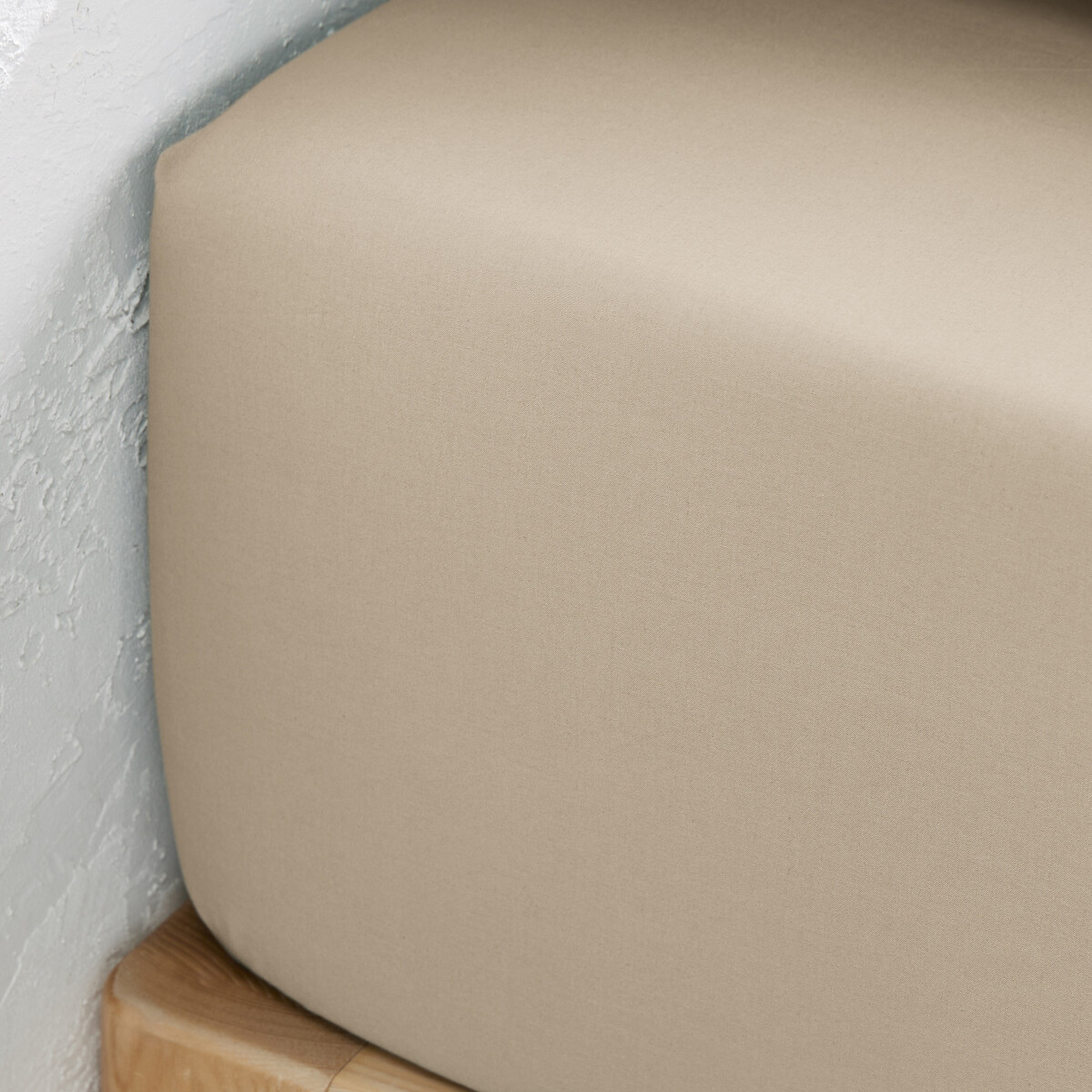 LA REDOUTE INTERIEURS<br>Lençol justo de algodão percal, bainha 30 cm Cenário