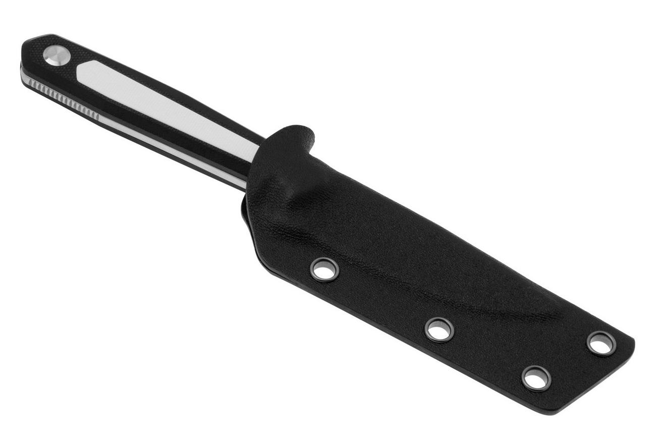 Real Steel Dex 3501BW Böhler K110, Black White G10, vaststaand mes, Ostap Hel design