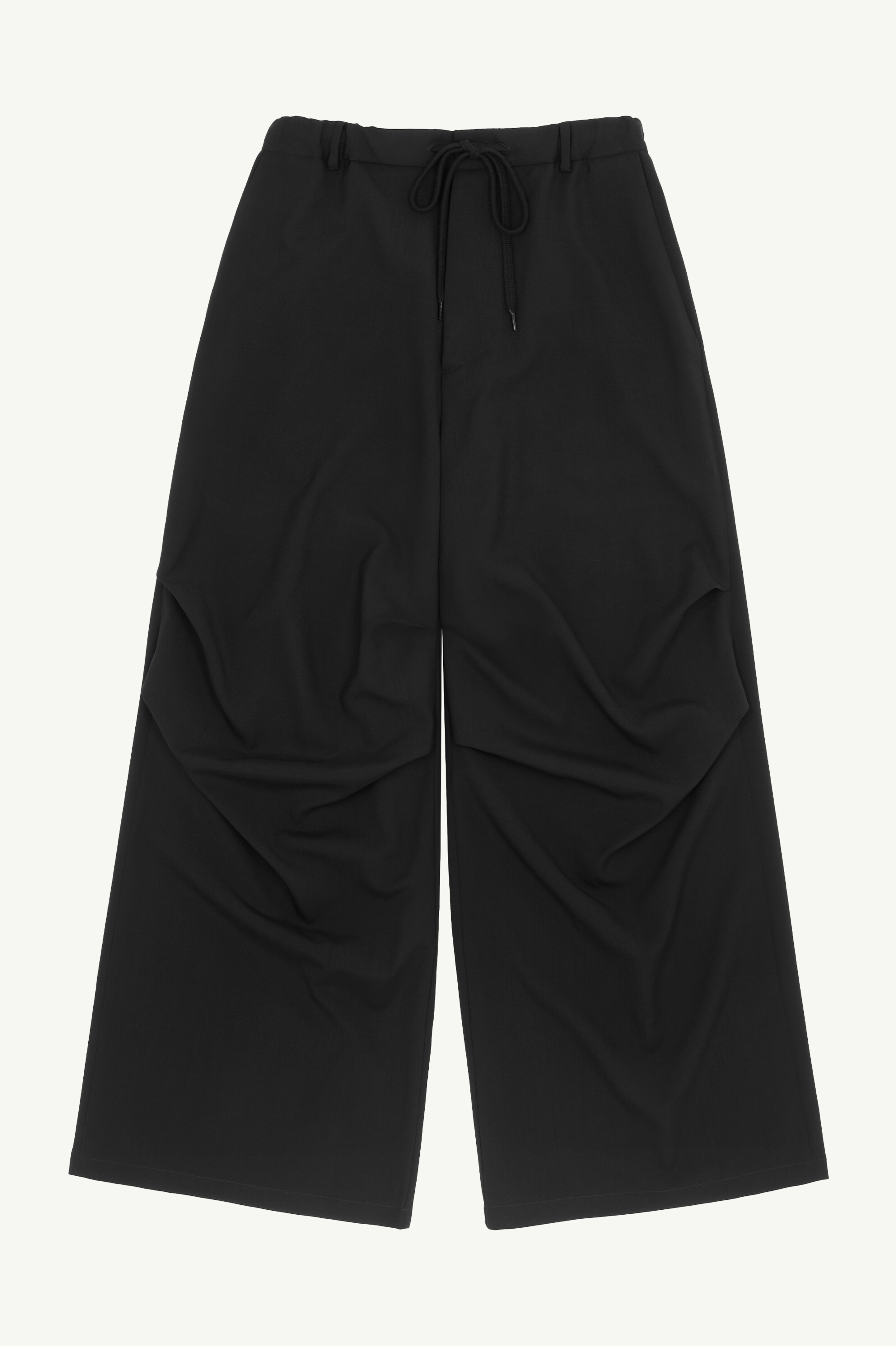 Black Wool High-wasted Wide-leg Trousers