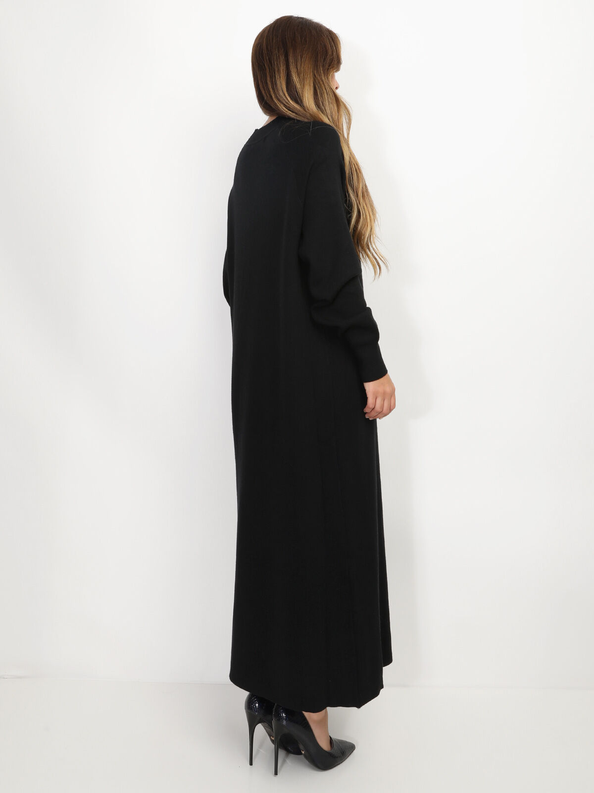 Robe pull longue et ample- Noir