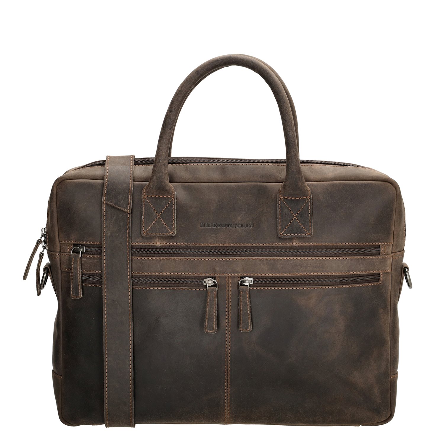 Hide & Stitches Idaho Enchant Laptoptas donkerbruin