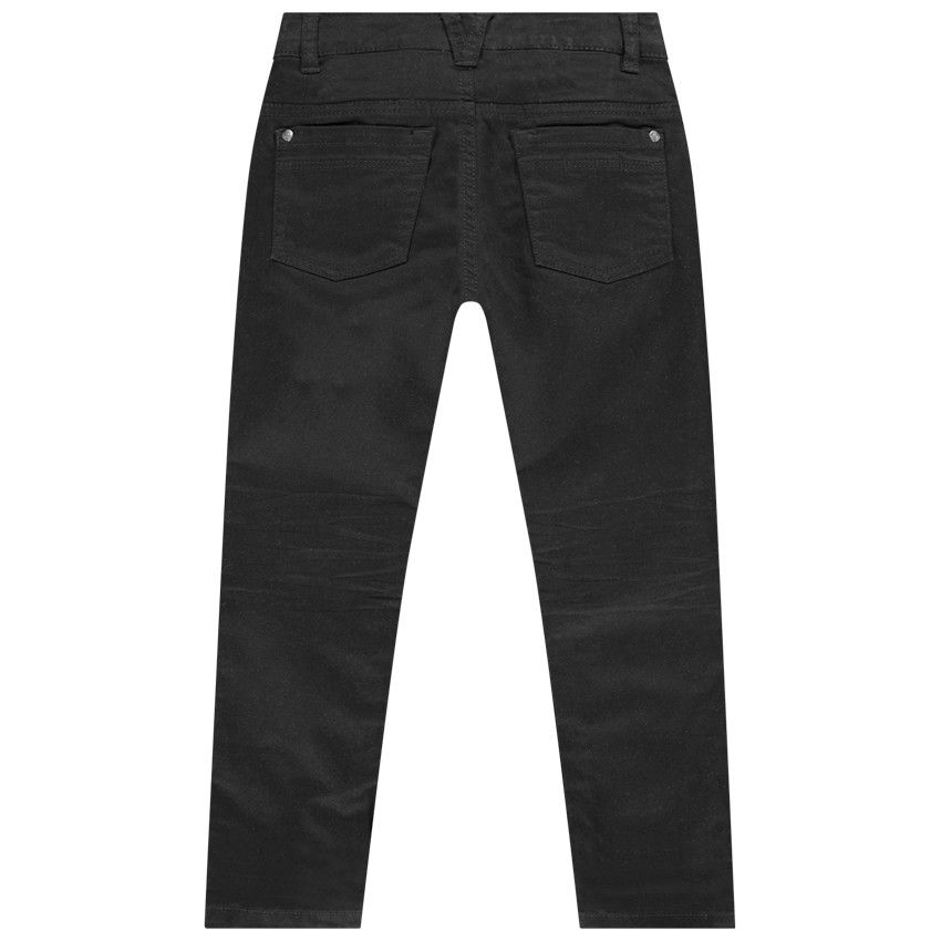 Pantalon à poches uni effet used et crinkle - Noir