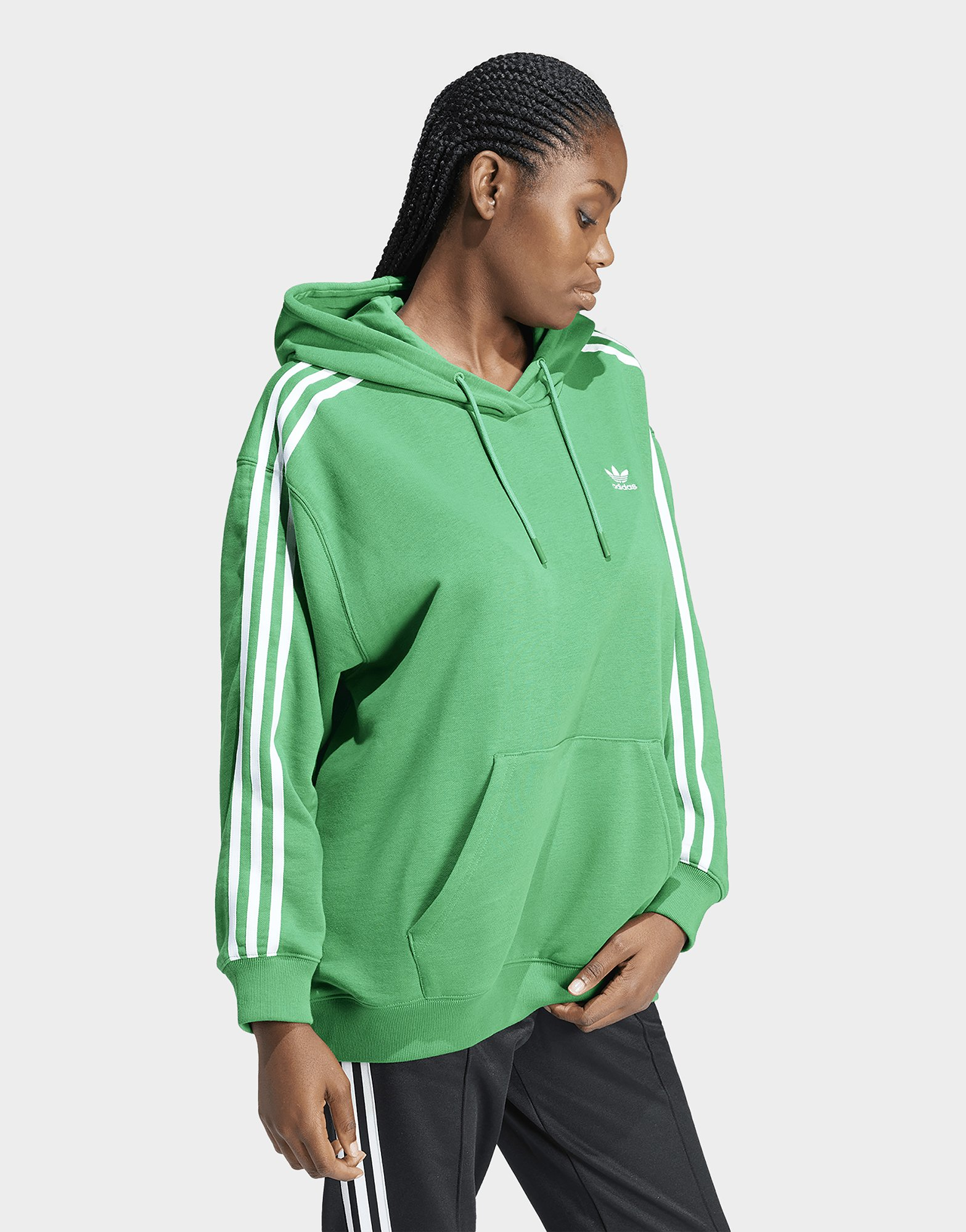 adidas Originals Sweat-shirt à capuche oversize Adicolor 3 bandes