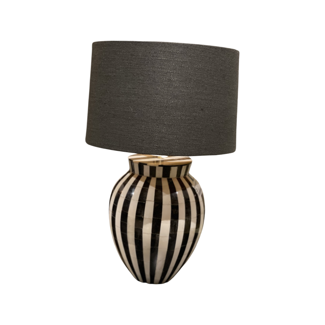 Lampvoet Bone zwart/wit Lampvoet Zw/Wit Been 20x20x27