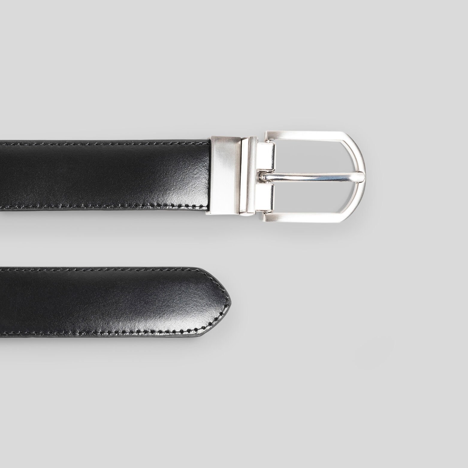Ceinture réversible à boucle en Suède Noir