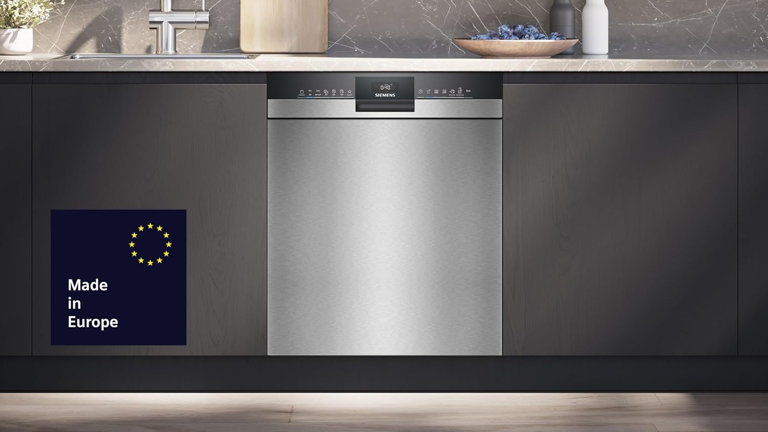 Siemens SN43ES06VE, iQ300 Smarter Geschirrspüler, Unterbau-Spülmaschine, 60 cm, Besteckschublade, automatische Türöffnung, 3-fach rackMatic, Besonders leise, intensiveZone, varioSpeed, aquaStop