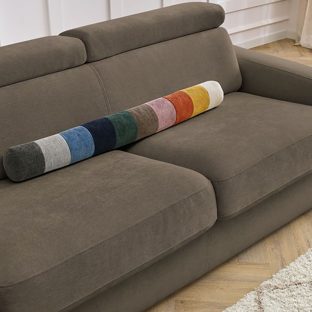 Bobochic Canapé convertible monaco ouverture express tissu lisse marron - 195x99 cm