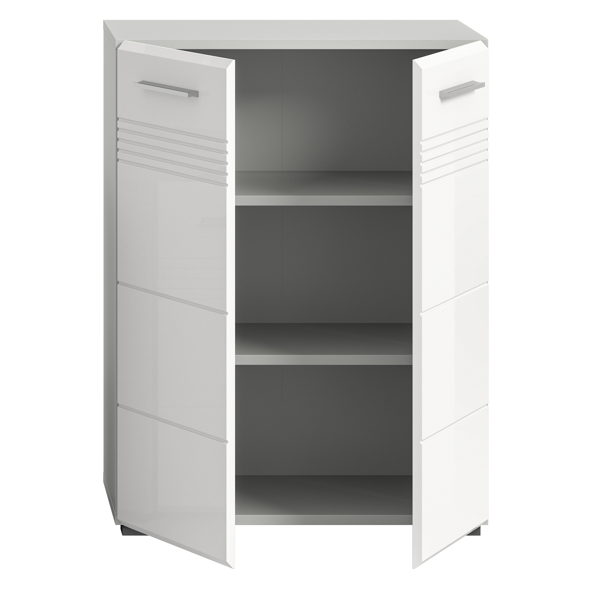 Midischrank COPA - weiß Hochglanz - hellgrau - 60 cm breit