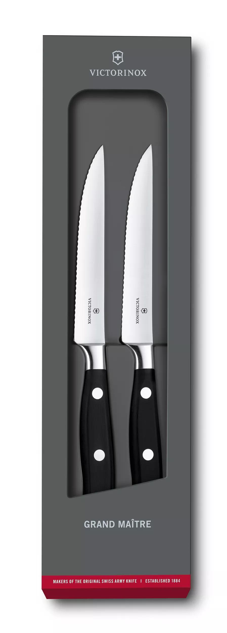 Grand Maître Steakmesser-Set, Wellenschliff-schwarz