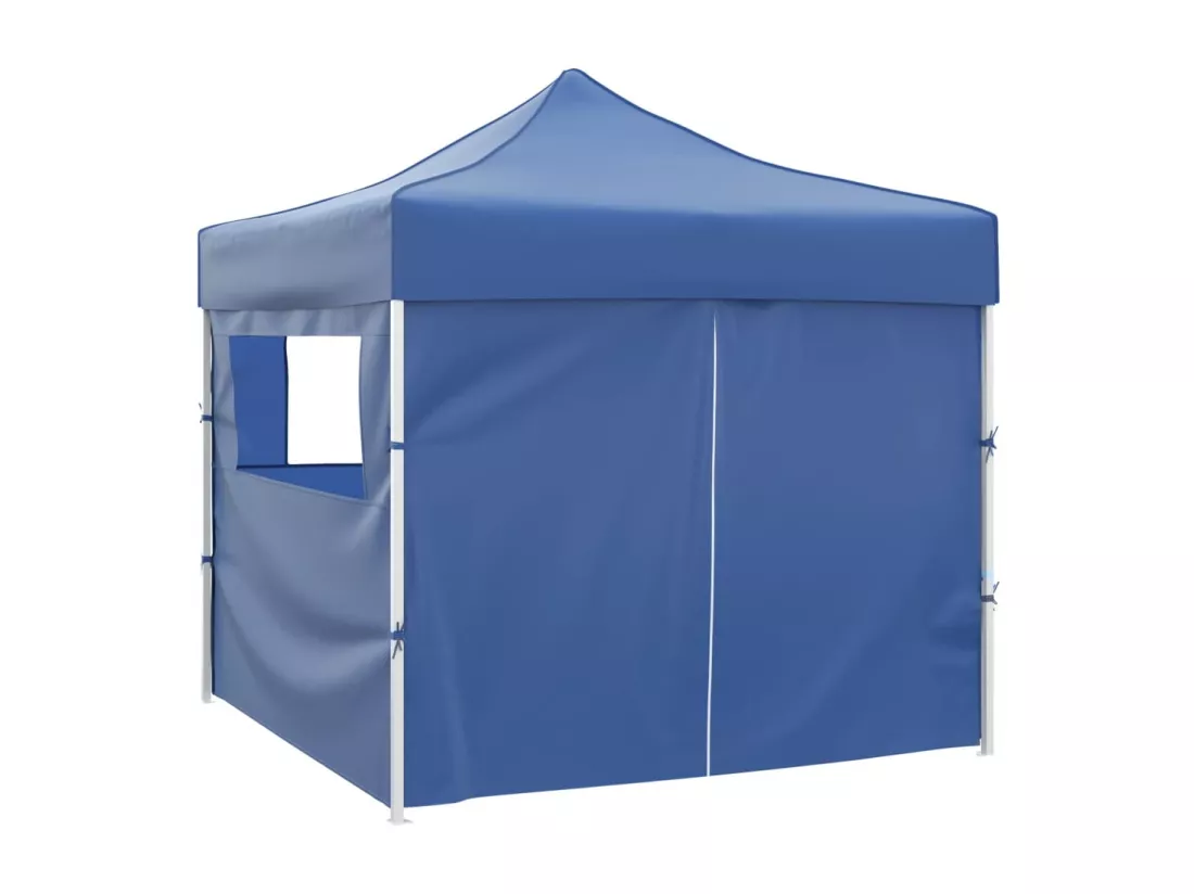 Tente pliable avec 4 parois Bleu 3 x 3 m