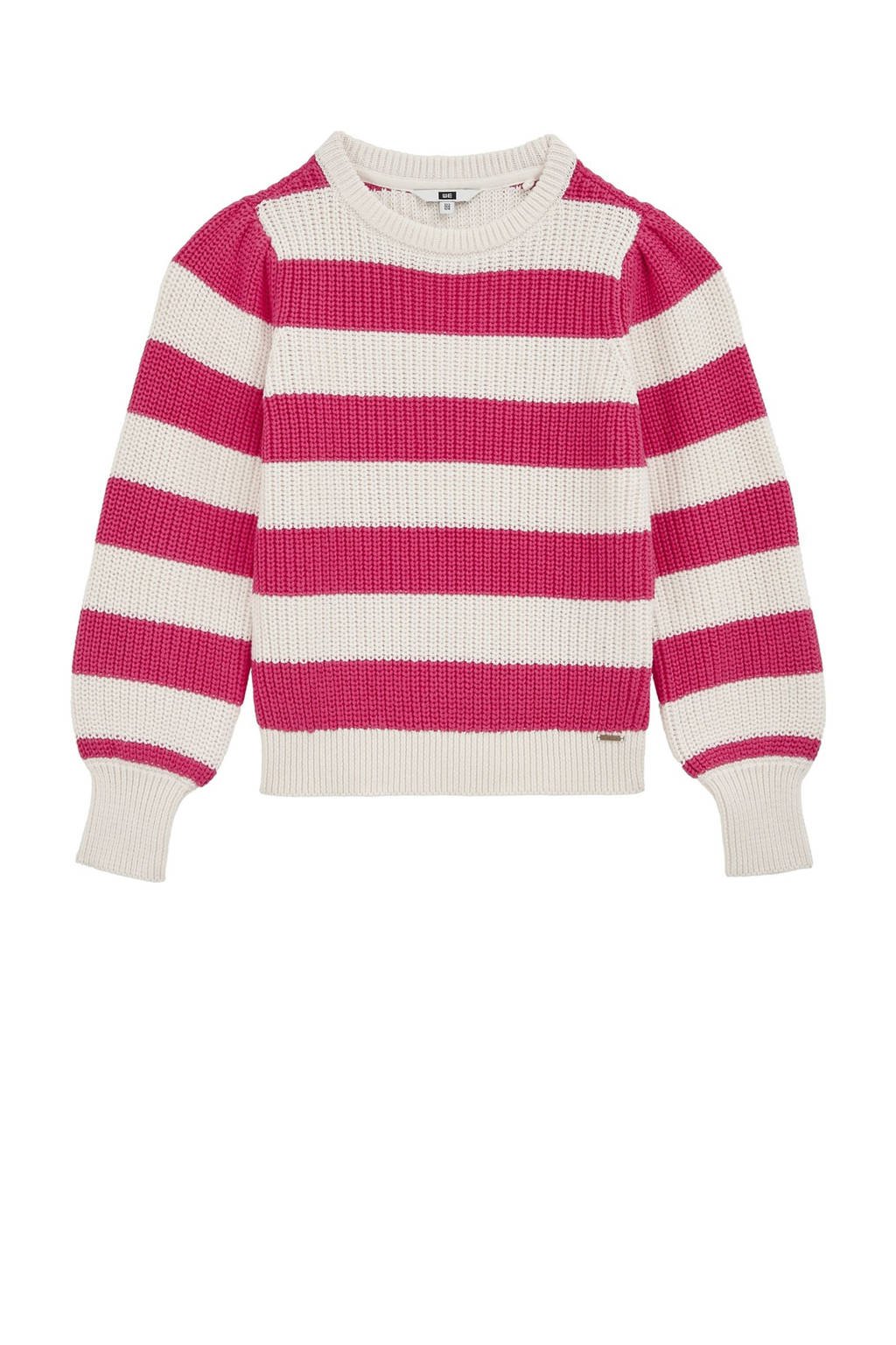 WE Fashion trui roze grof gebreid