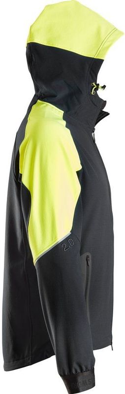 Snickers - 8025 Hoodie - Zwart/Neongeel - 4-Weg Stretch - Waterafstotend