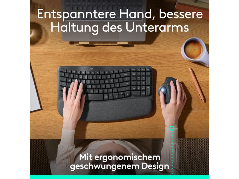 Logitech Trackball Ergo M575s Wireless Graphite Arbeiten in Ihrer Komfortzone mit dem kabellosen Ergo M575S Trackball
