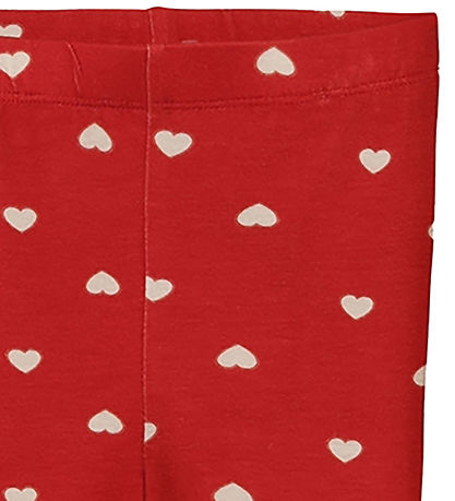 Fliink Leggings - Kelly - Pompeian Red/Beige Herz