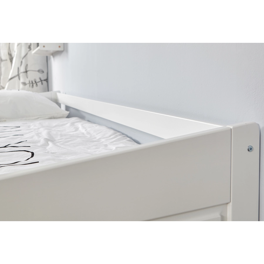 TiCAA Sofabett Micki Buche weiß mit 5 Schubladen