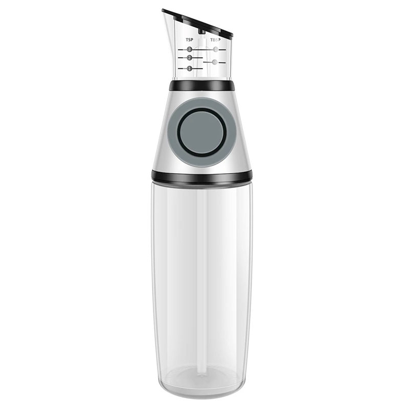 (500ml) Öl Glas Dispenser Olivenöl Küchen Spender mit Mass-Skala Ausguss - Transparent