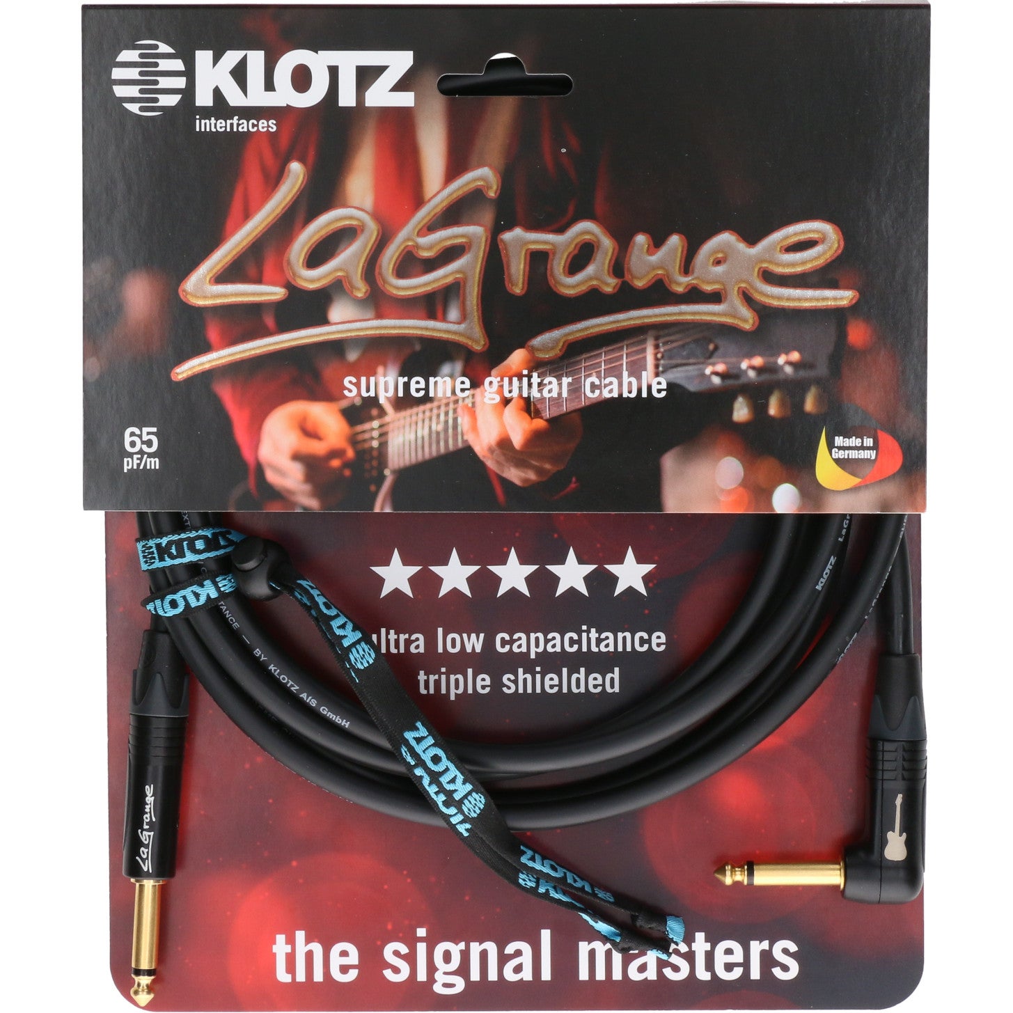 Klotz LA-GPR0600 LaGrange gitaarkabel 6 meter recht - haaks